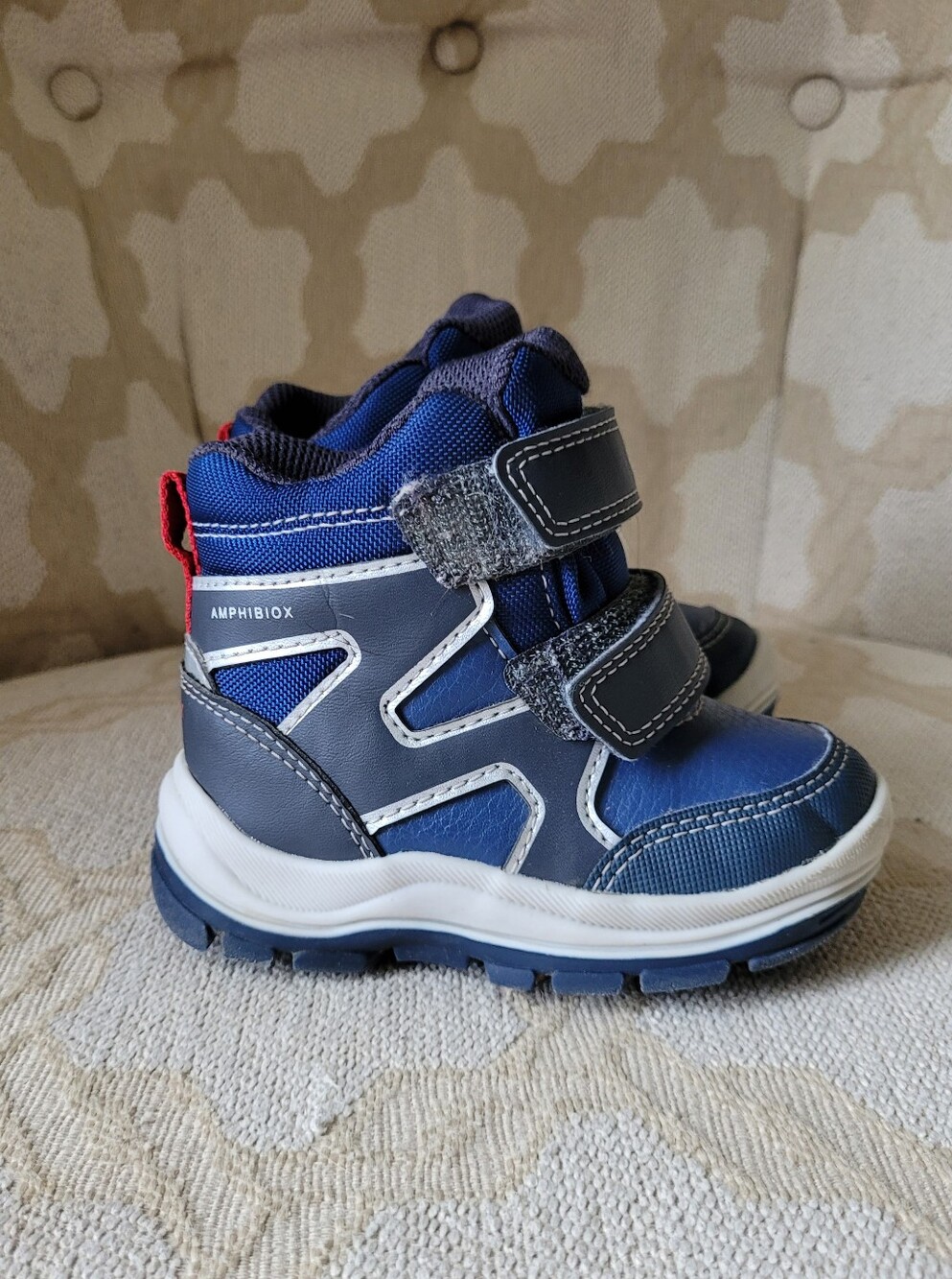 GEOX RESPIRA BABY WINTER BOOTS WATERPROOF BLUE GRAY TODDLER LITTLE KIDS SIZE 4.5